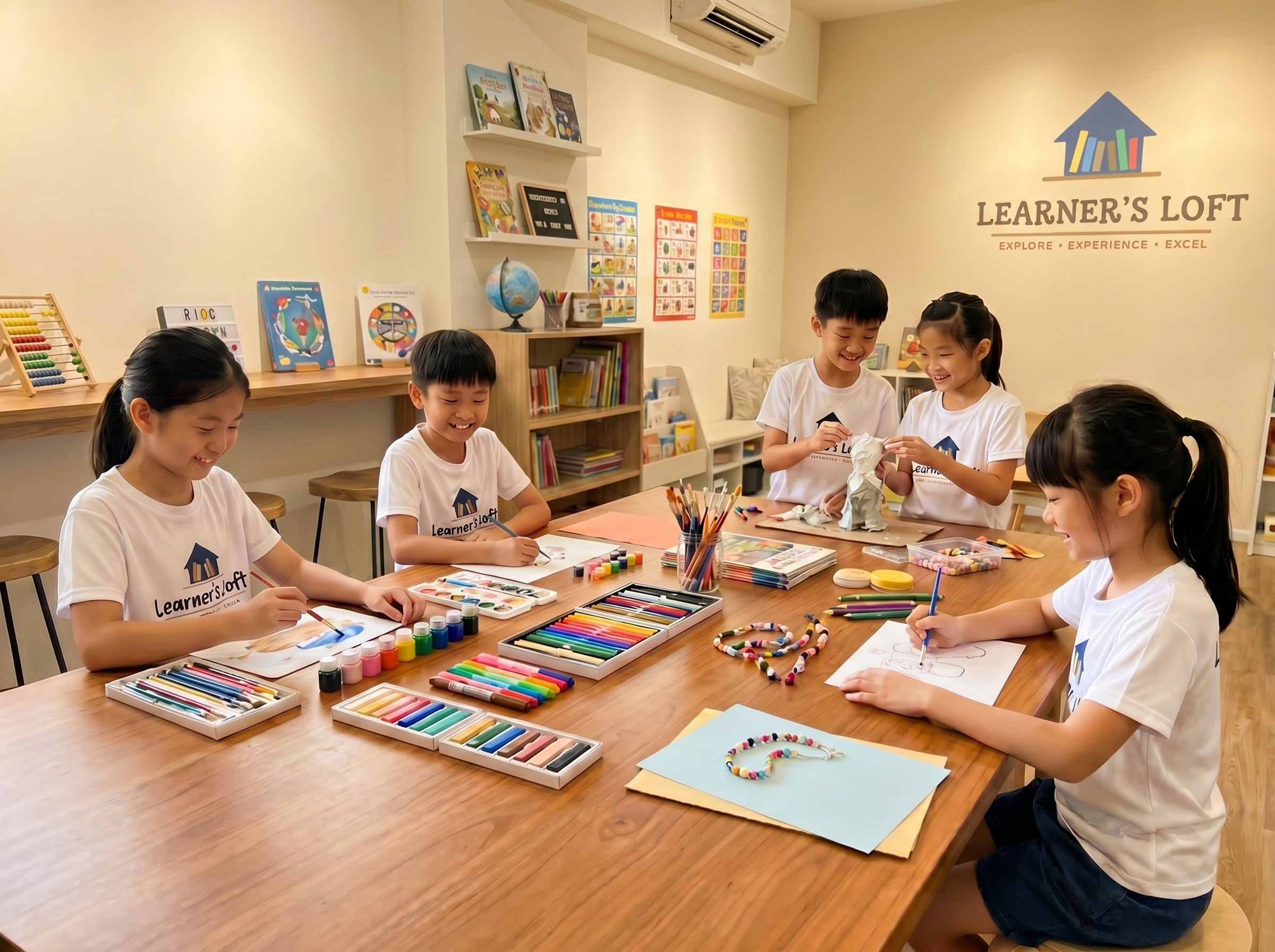 Primary 3 to 4 students taking part in a hands-on science activity