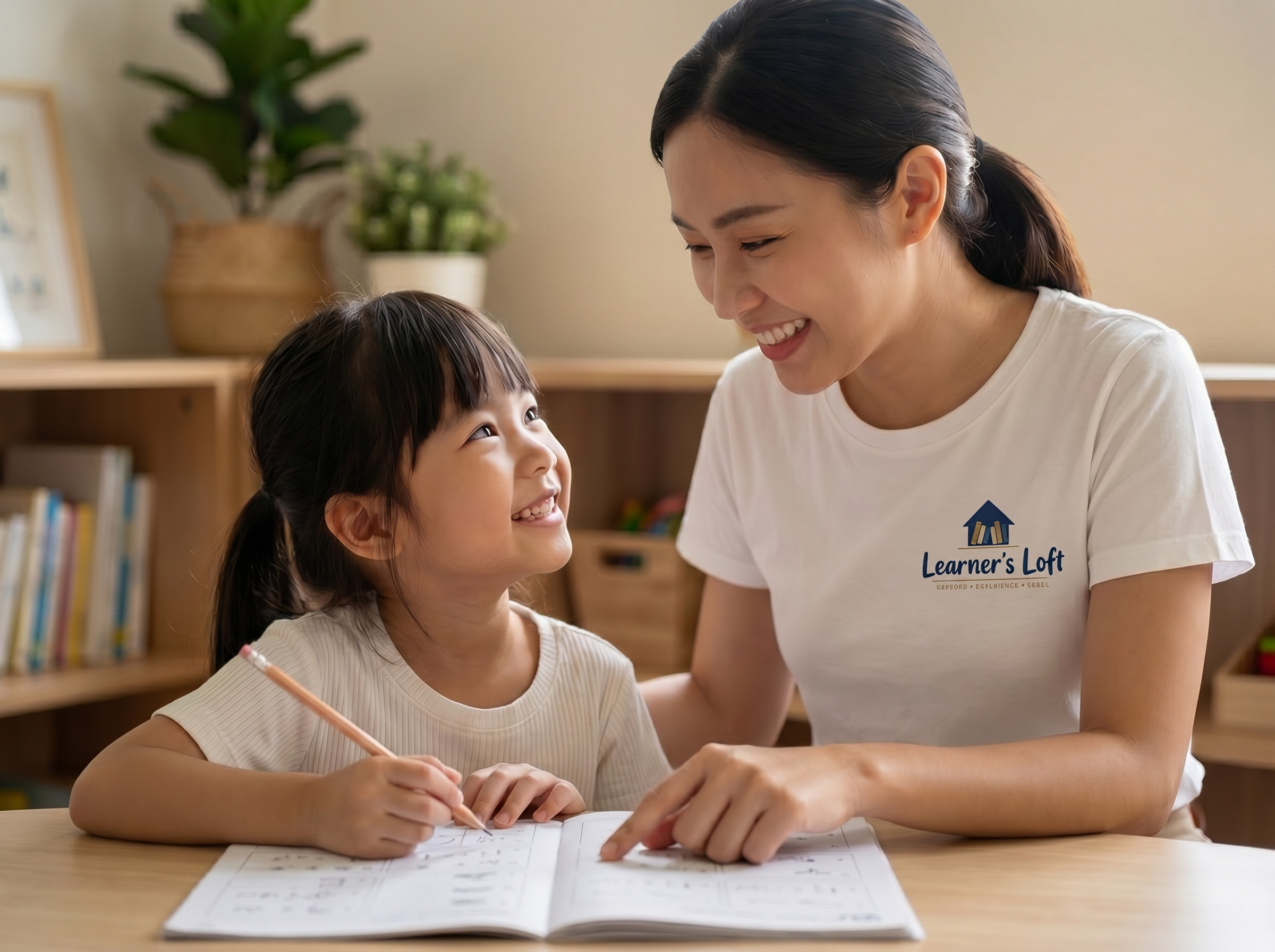 Teacher and parent discussing a child's progress
