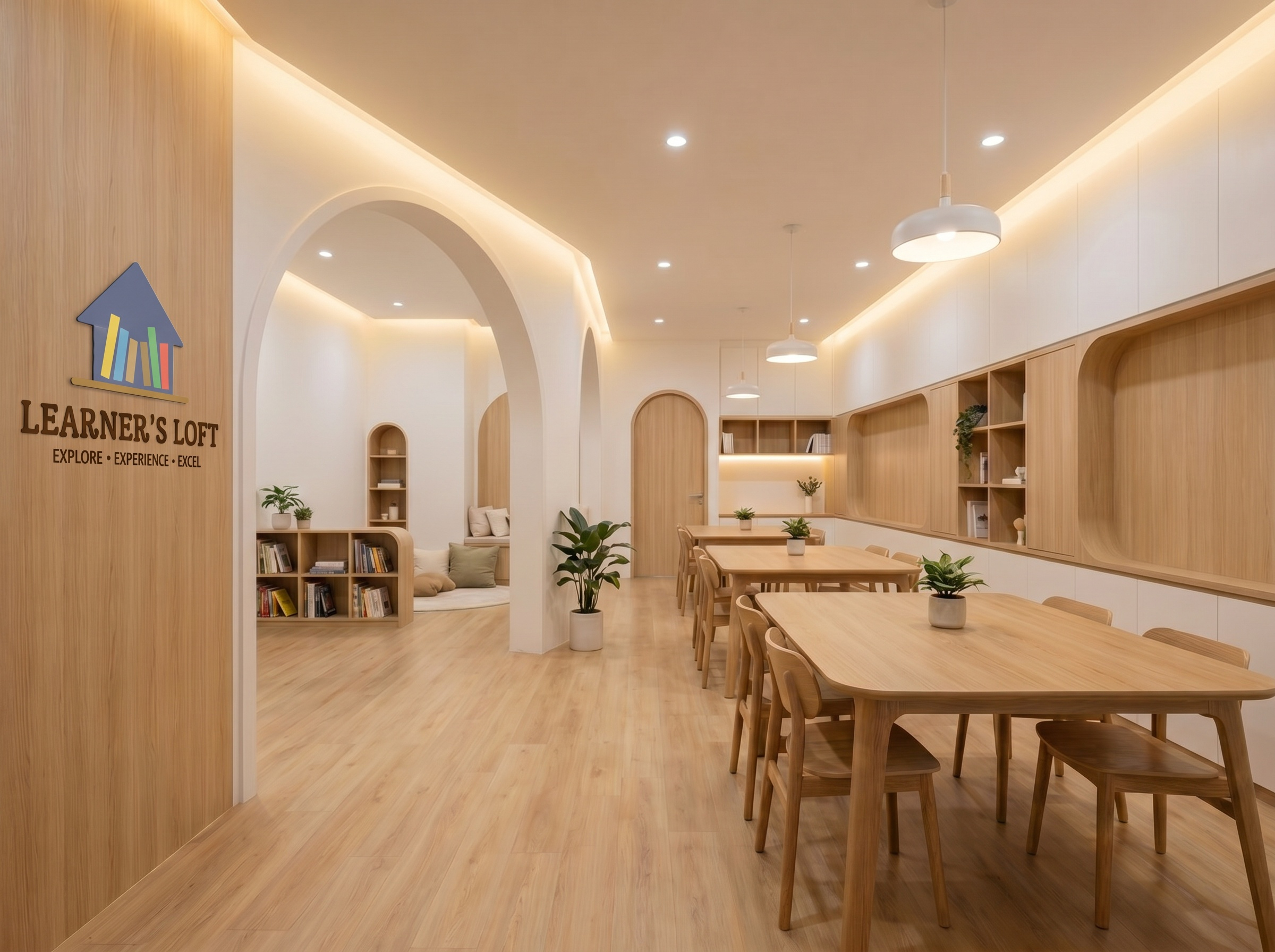 A cozy reading corner at the centre