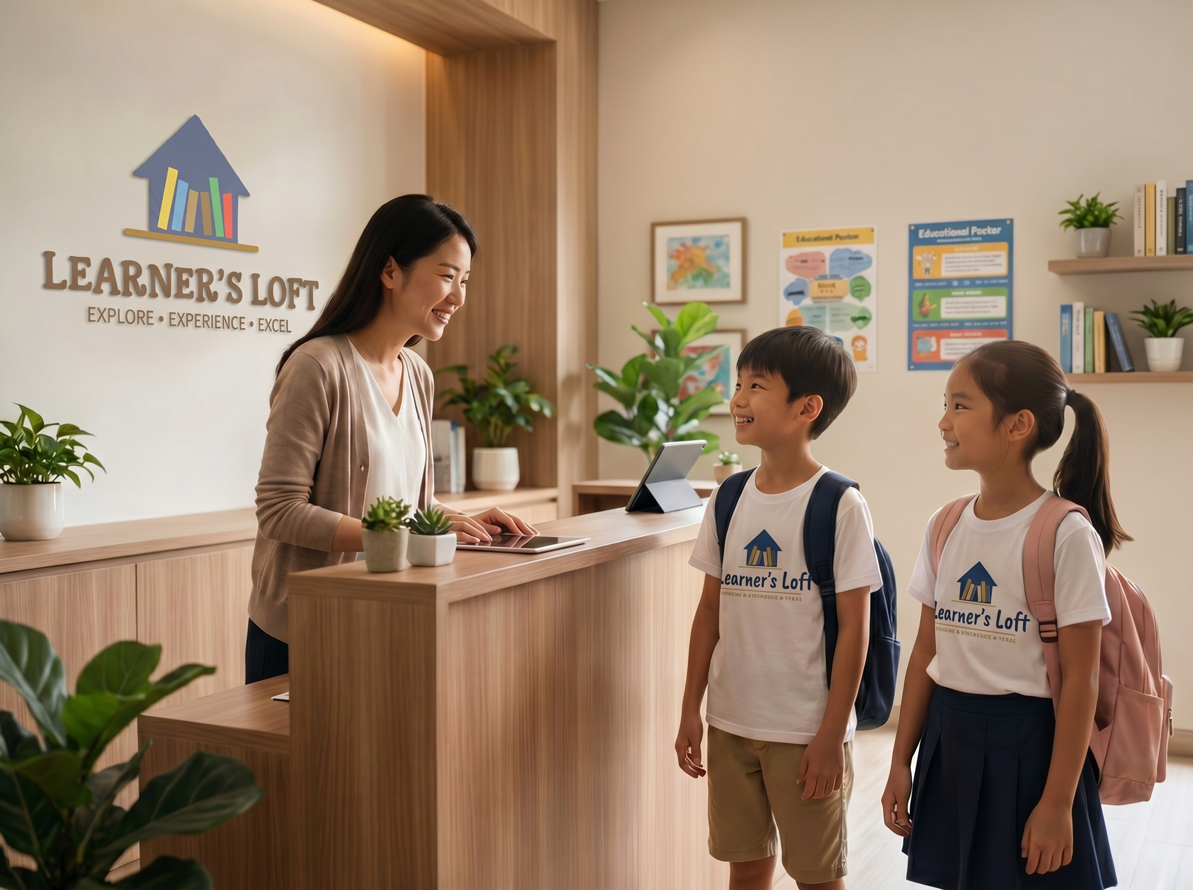 Students arriving at Learner's Loft centre after school
